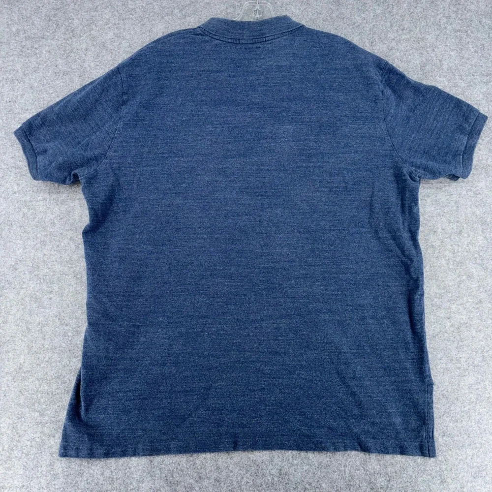 Polo Ralph Lauren Men XXL Blue Heathered Cotton Custom Fit Polo Shirt Red Pony